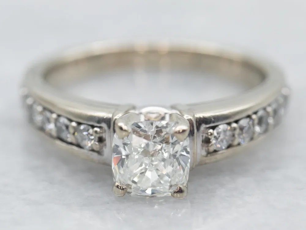 Modern EGL Geverifieerd Diamond Engagement Ring Diamond Shoulders