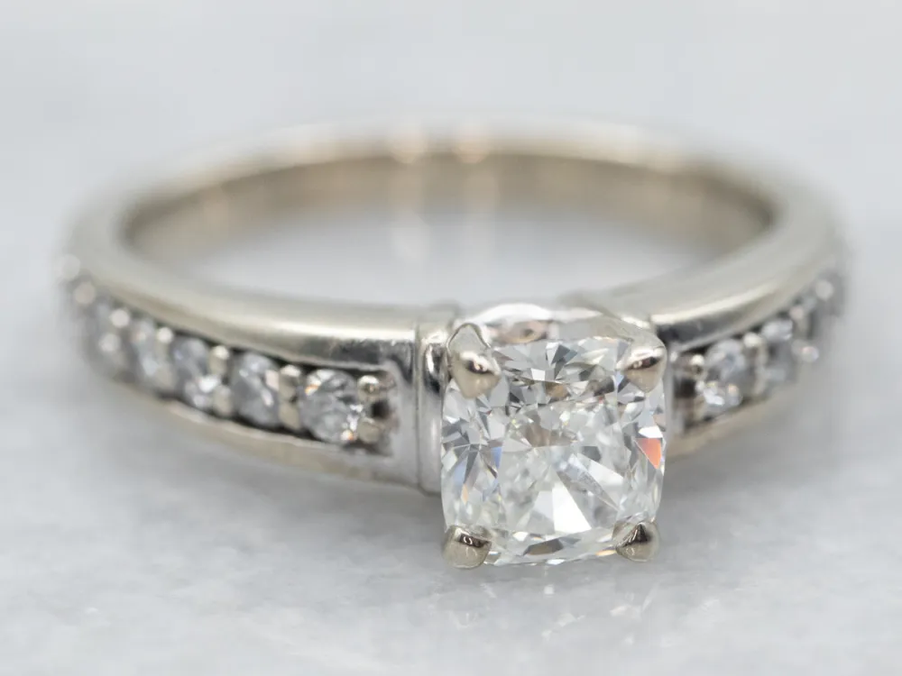 Modern EGL Geverifieerd Diamond Engagement Ring Diamond Shoulders
