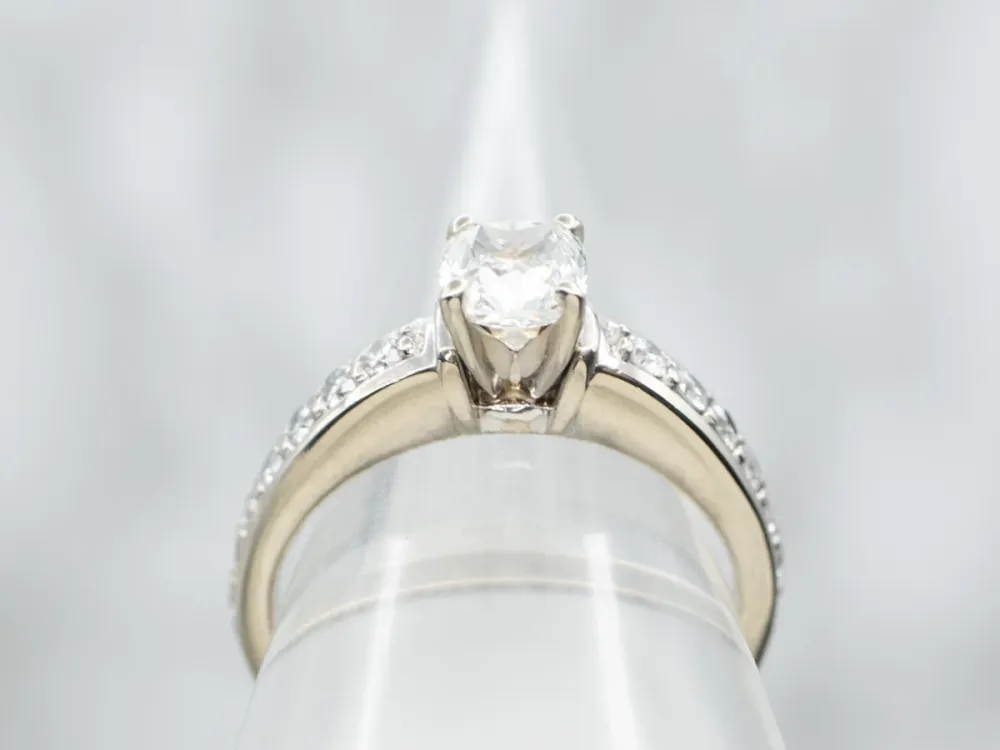Modern EGL Geverifieerd Diamond Engagement Ring Diamond Shoulders