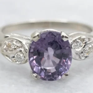 Modern Purple Spinel and Diamond Ring