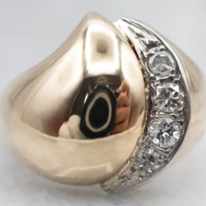 Modernist Domed Diamond Encrusted Ring met CE-Keurmerk