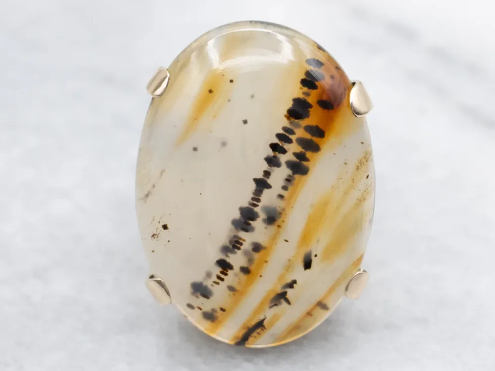 Montana Agate Klassiek Cabochon Ring
