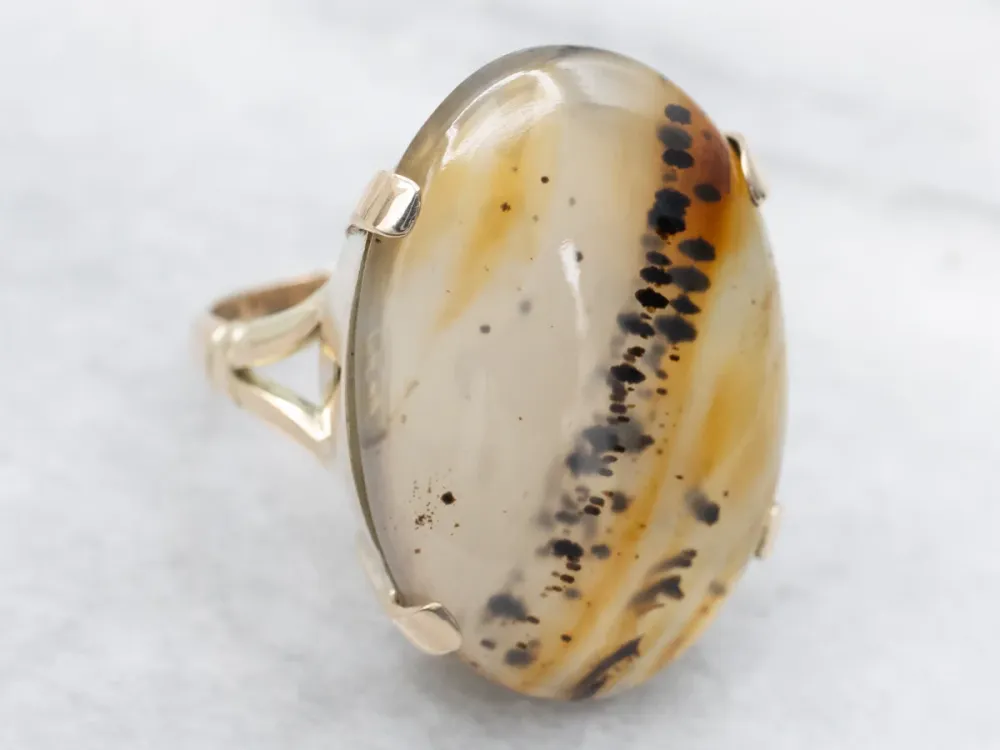 Montana Agate Klassiek Cabochon Ring