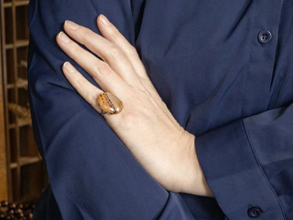 Montana Agate Klassiek Cabochon Ring