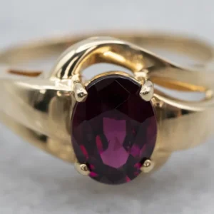 Nostalgisch Rhodolite Garnet Ring Yellow Gold