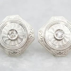 Old Mine Cut Diamond Cufflink Stud Earrings met CE-Keurmerk