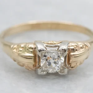 Old Mine Cut Diamond Vintage Era Engagement Ring