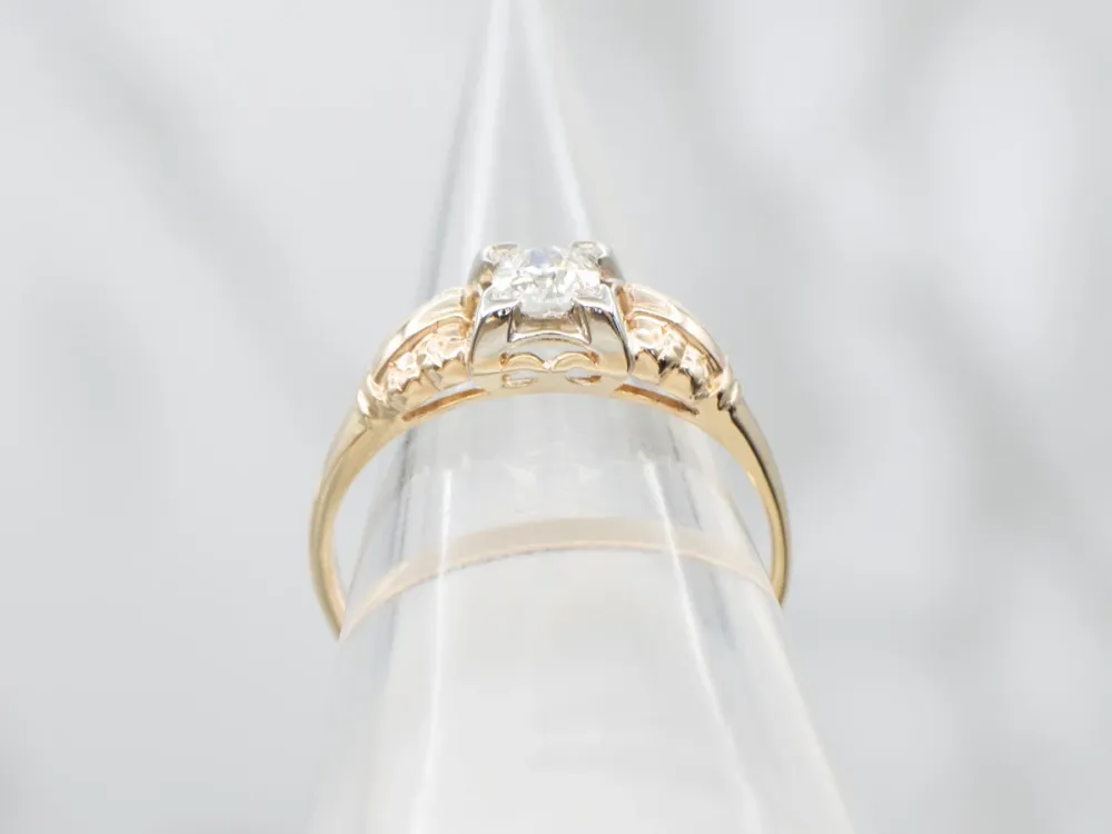 Old Mine Cut Diamond Vintage Era Engagement Ring