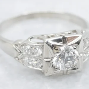 Ouderwets Era Platinum Diamond Engagement Ring met CE-Keurmerk