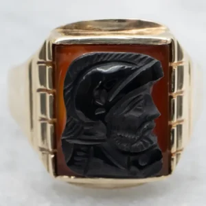 Ouderwets Men's Sardonyx Cameo Ring