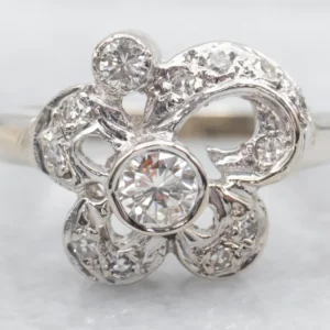 Ouderwets Swirling Diamond Cocktail Ring - DIN Norm