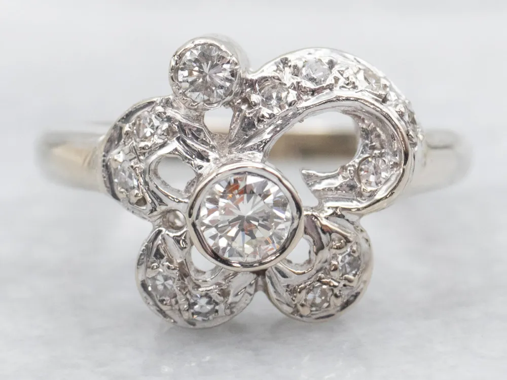 Ouderwets Swirling Diamond Cocktail Ring - DIN Norm