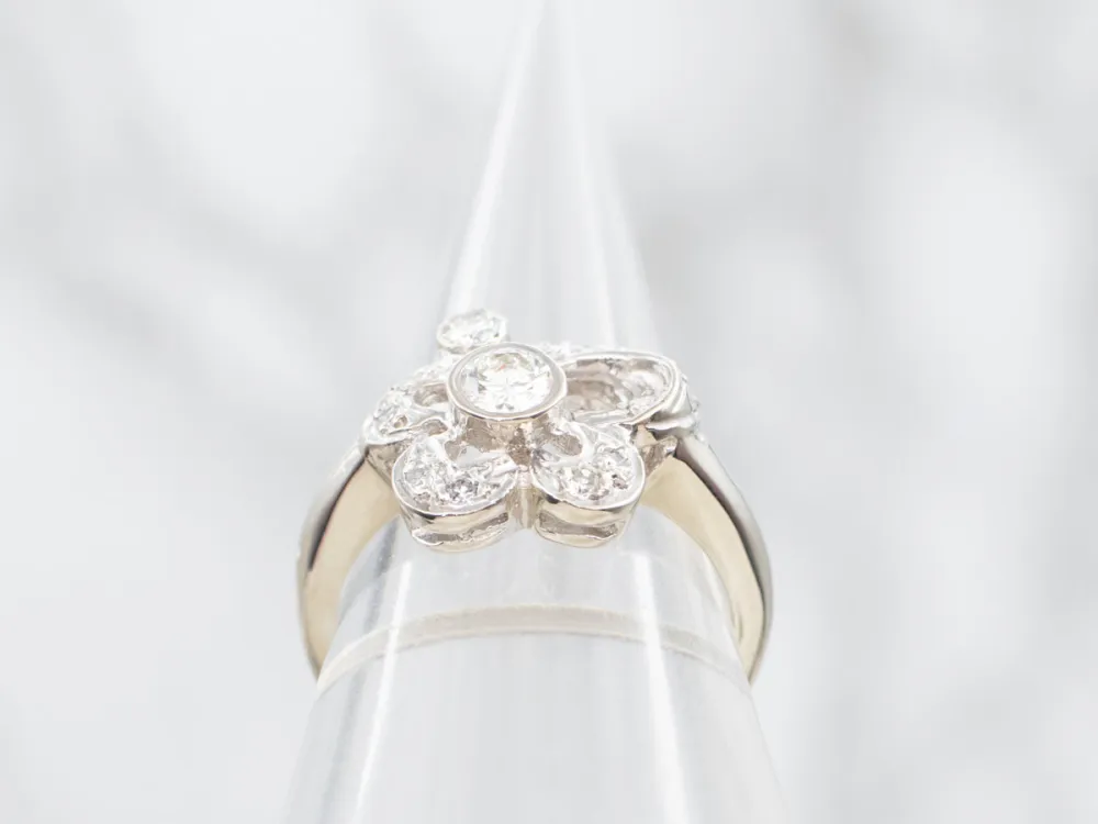 Ouderwets Swirling Diamond Cocktail Ring - DIN Norm