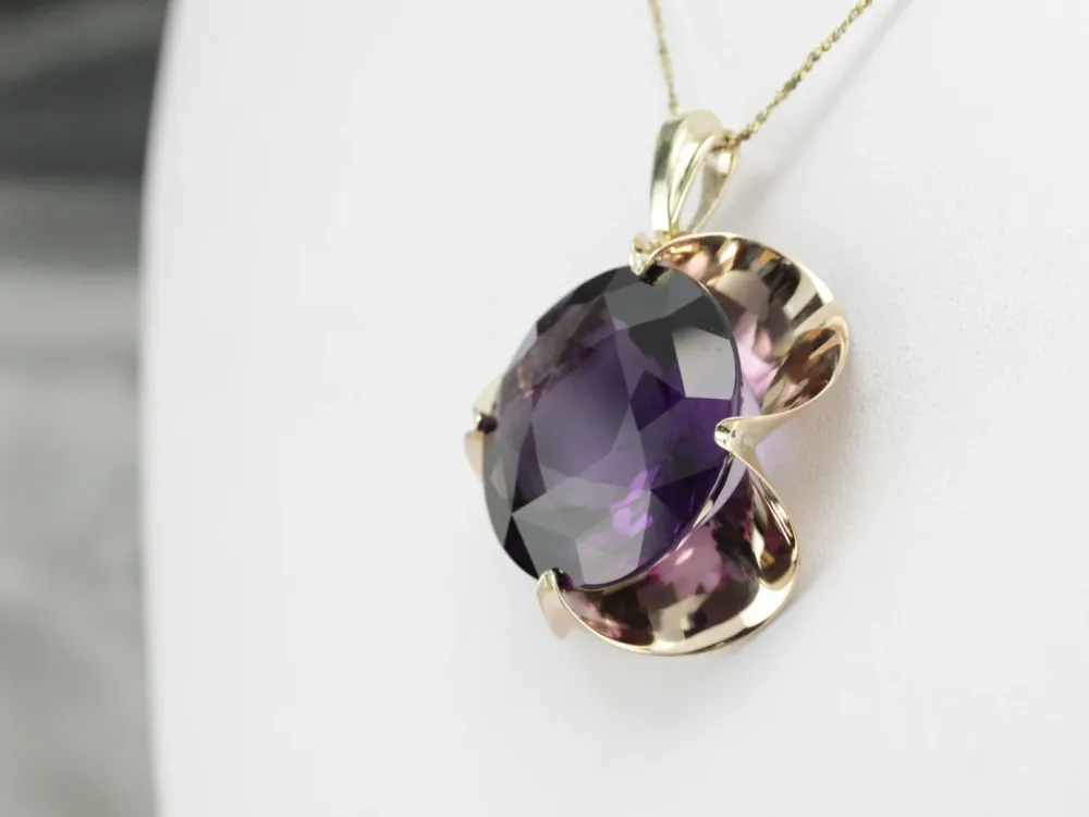Oversized Amethyst Pendant