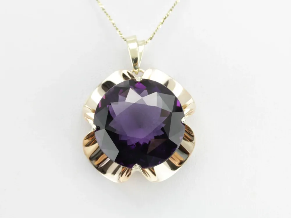 Oversized Amethyst Pendant