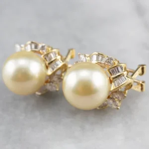 Pearl Diamond 18K Goud Statement Earrings