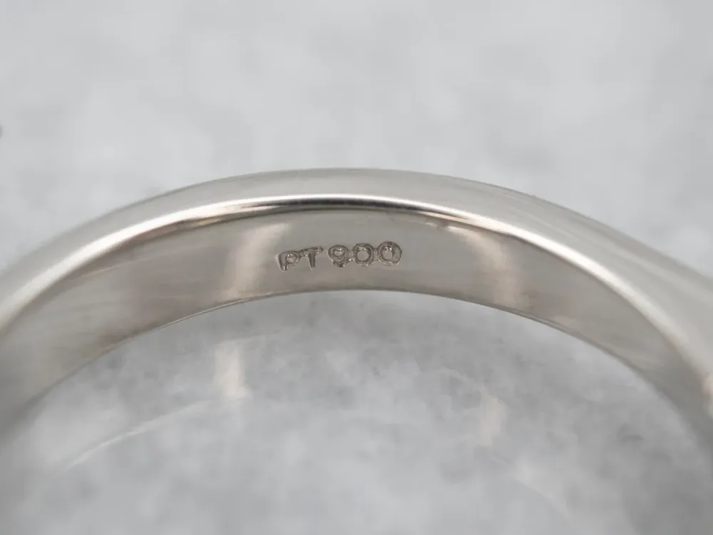 Platinum Diamond and Sapphire Engagement Ring - DIN Norm