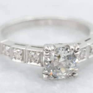 Platinum European Cut Diamond Engagement Ring met CE-Keurmerk