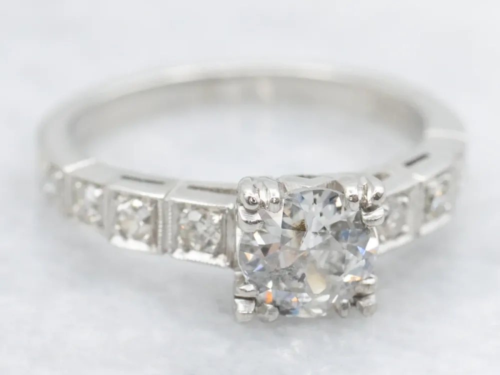 Platinum European Cut Diamond Engagement Ring met CE-Keurmerk