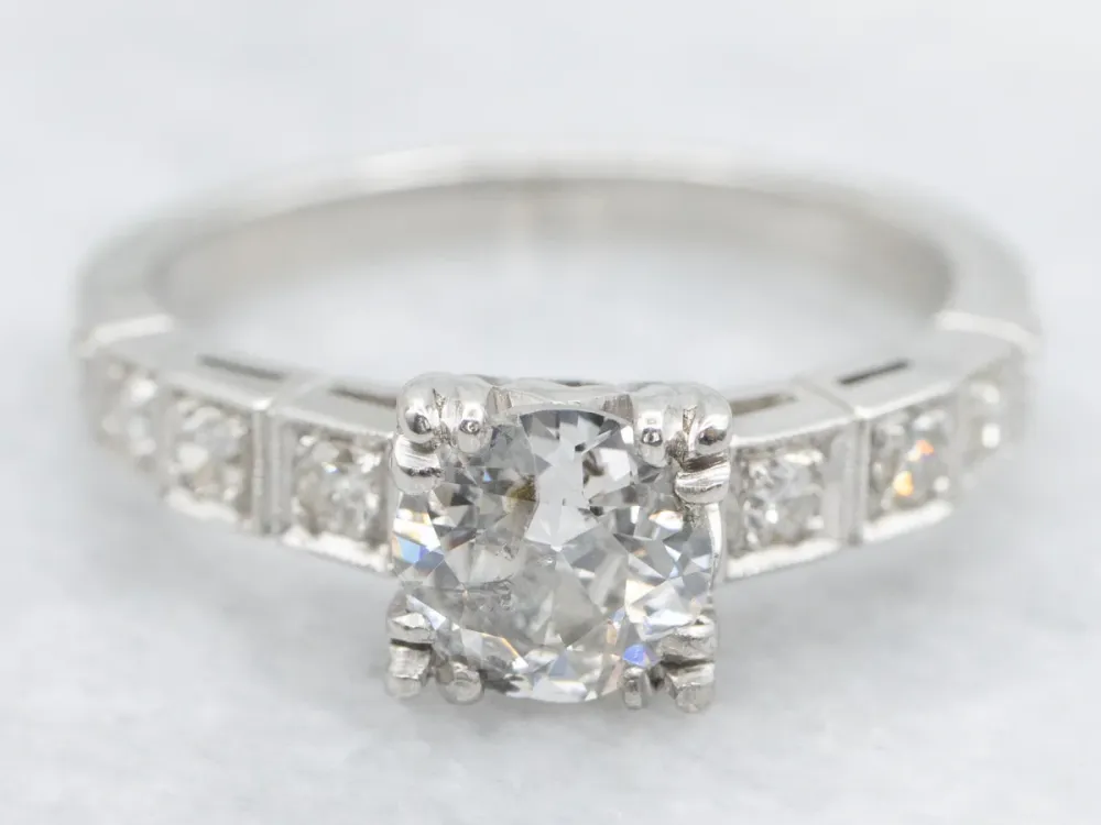 Platinum European Cut Diamond Engagement Ring met CE-Keurmerk