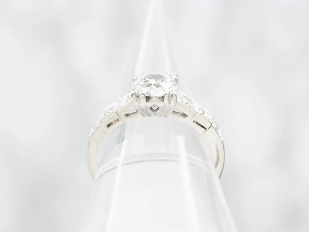 Platinum European Cut Diamond Engagement Ring met CE-Keurmerk