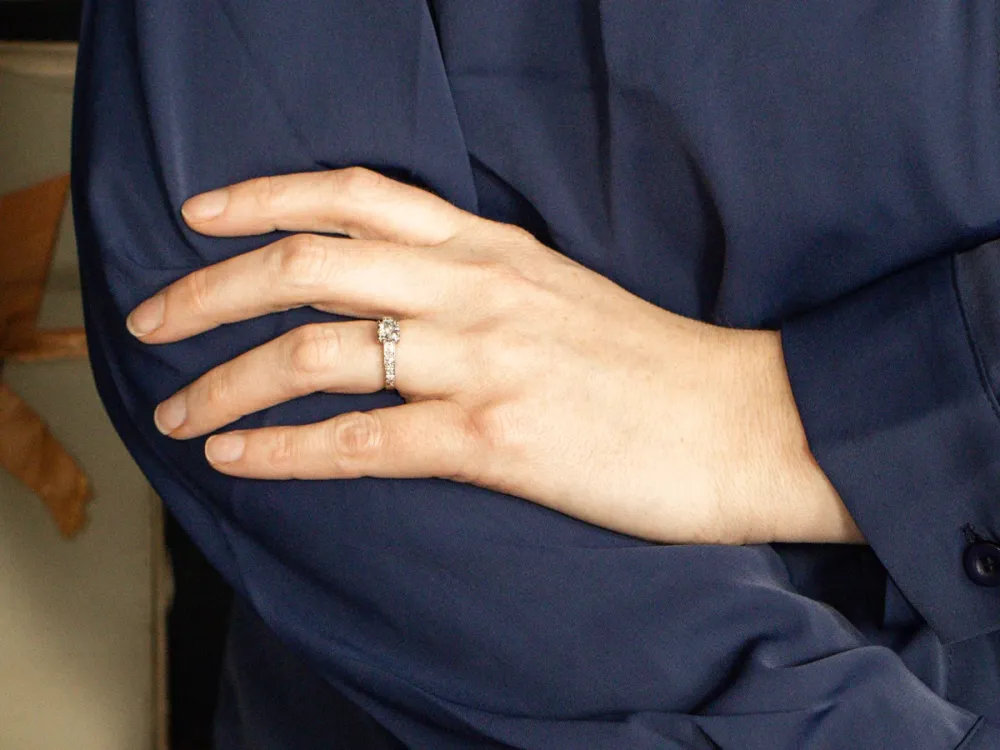 Platinum European Cut Diamond Engagement Ring met CE-Keurmerk