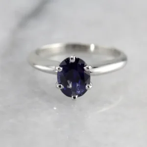 Platinum and Sapphire Engagement Ring - DIN Norm