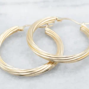 Polished Gold Extensief Twisted Hoop Earrings met CE-Keurmerk