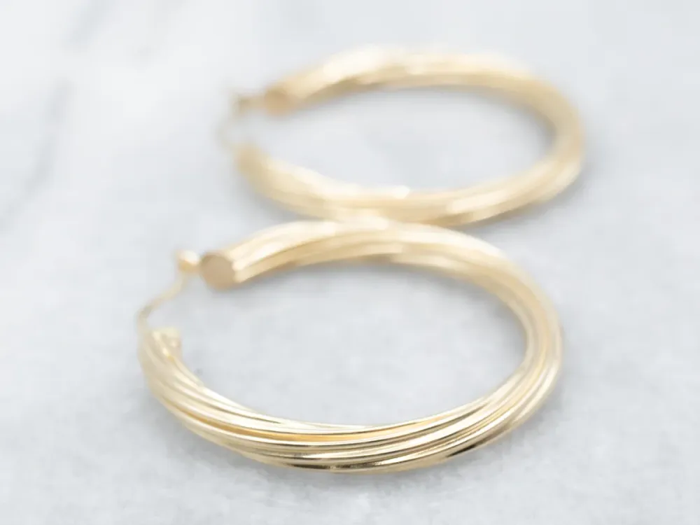 Polished Gold Extensief Twisted Hoop Earrings met CE-Keurmerk