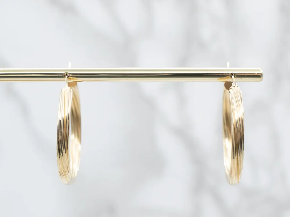 Polished Gold Large Twisted Hoop Earrings