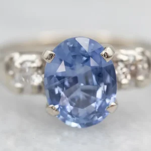 Retro 1950s Sapphire and Diamond Engagement Ring