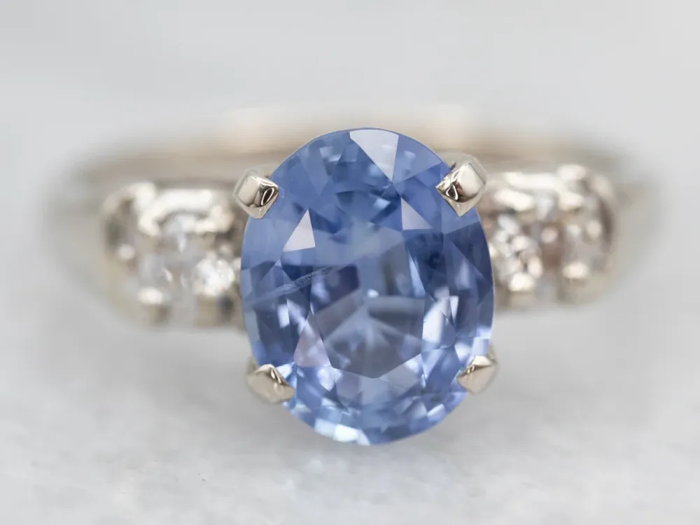 Retro 1950s Sapphire and Diamond Engagement Ring