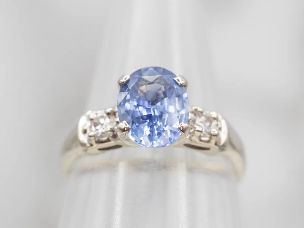 Retro 1950s Sapphire and Diamond Engagement Ring