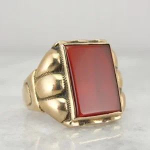 Retro Era Men‚Äôs Carnelian Statement Ring
