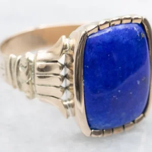 Retro Gold Men's Lapis Lazuli Ring