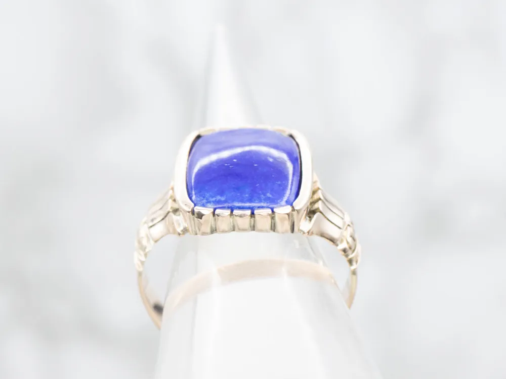 Retro Gold Men's Lapis Lazuli Ring