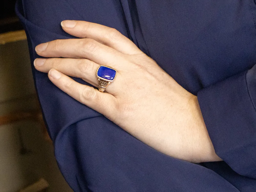 Retro Gold Men's Lapis Lazuli Ring