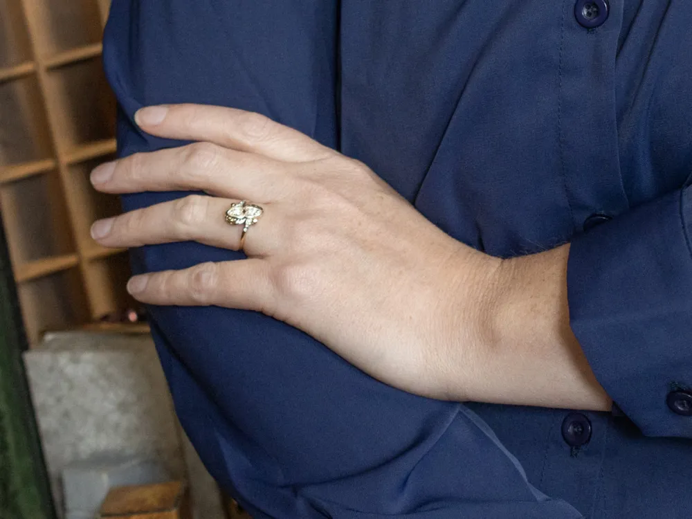 Retro Sweetheart Diamond Bypass Ring