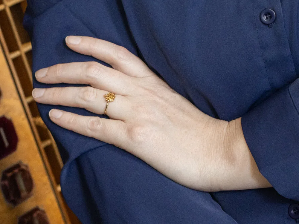 Retro Yellow Gold Royal Crown Ring