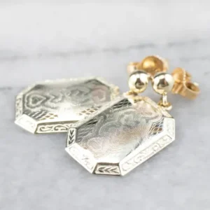 Retrofitted Verguld Cufflink Earrings