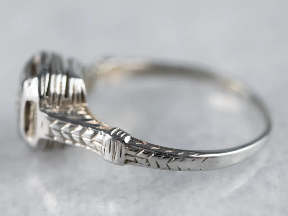 Roestvrij Staal Art Deco Diamond Engagement Ring