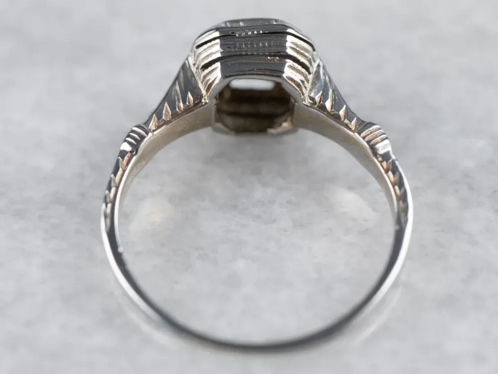 Roestvrij Staal Art Deco Diamond Engagement Ring
