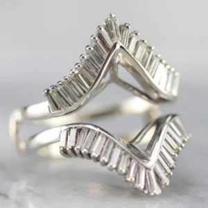 Roestvrij Staal Baguette Diamond Enhancer Ring