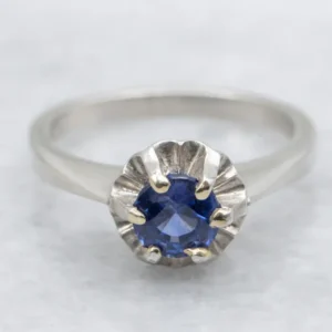 Roestvrij Staal Buttercup Sweetheart Ring Gorgeous Sapphire from Old Ceylon