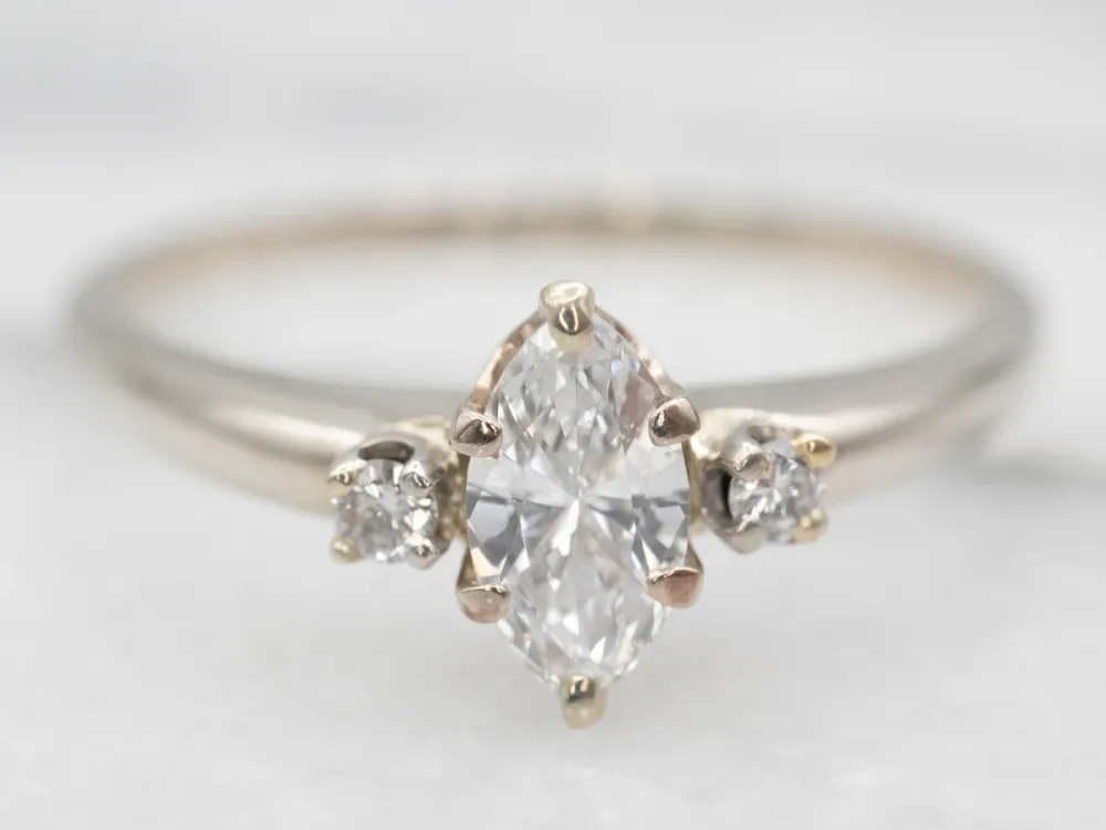 Roestvrij Staal Marquise Cut Diamond Engagement Ring