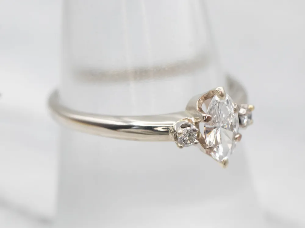 Roestvrij Staal Marquise Cut Diamond Engagement Ring
