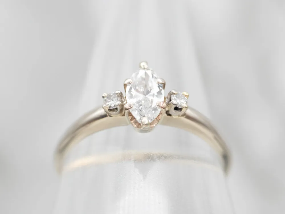 Roestvrij Staal Marquise Cut Diamond Engagement Ring