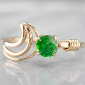 Roestvrij Staal Modernist Olijfgroen Garnet Ring