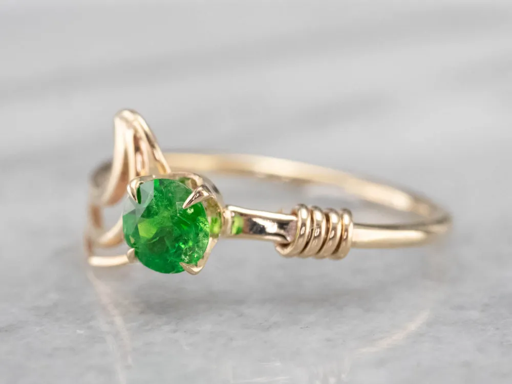 Roestvrij Staal Modernist Olijfgroen Garnet Ring
