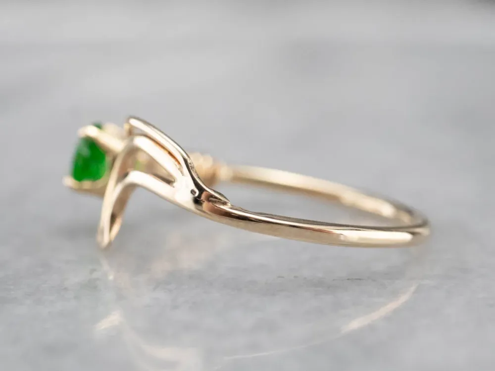Roestvrij Staal Modernist Olijfgroen Garnet Ring